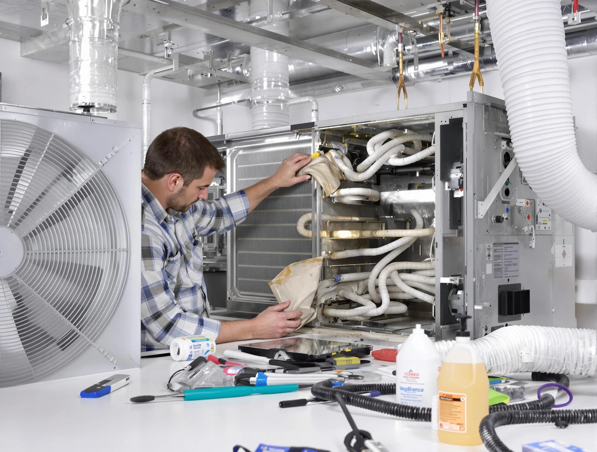 Monroeville Air Duct Cleaning specialist performing precision AC coil cleaning in Monroeville