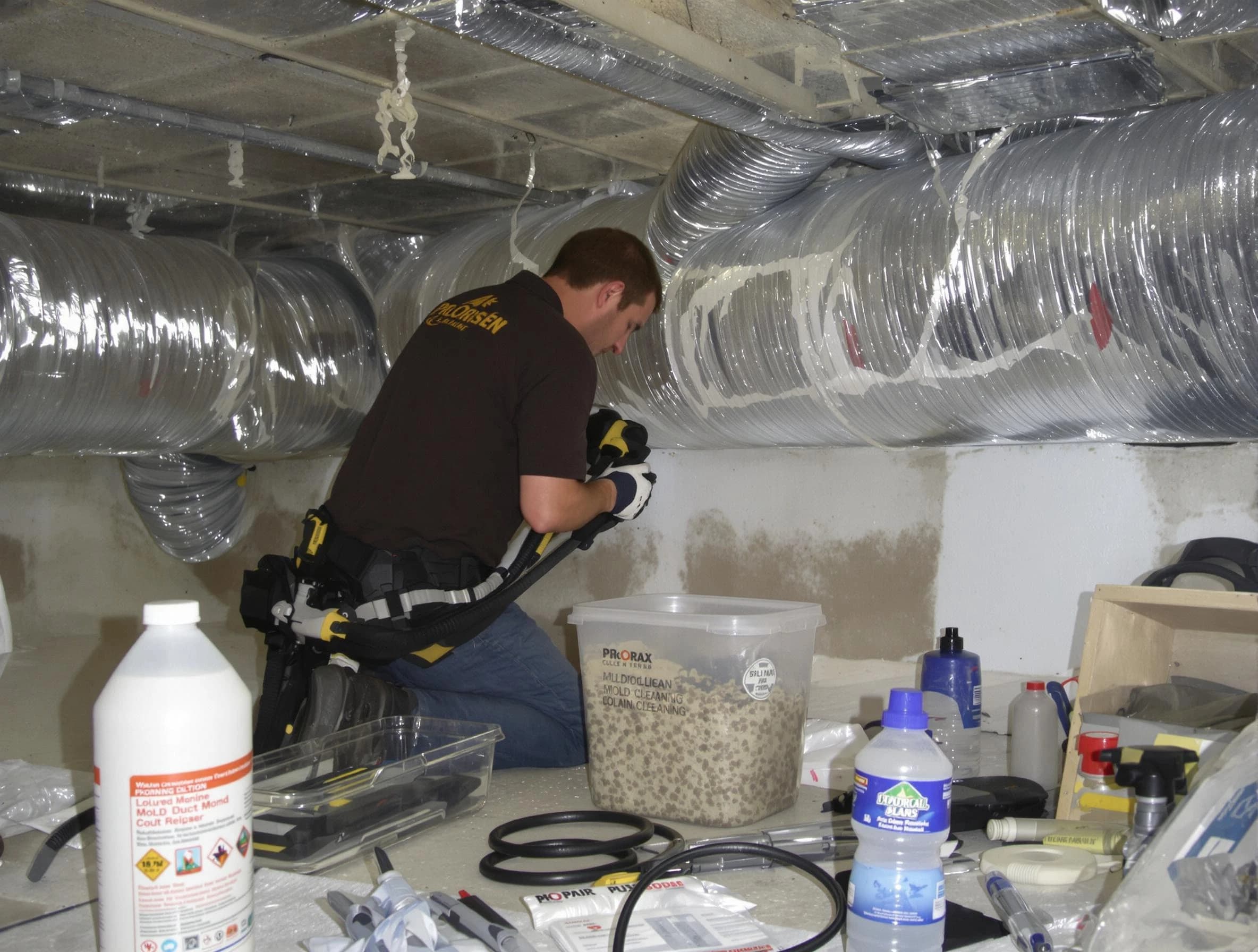 Monroeville Air Duct Cleaning specialist performing professional mold removal from air ducts in Monroeville