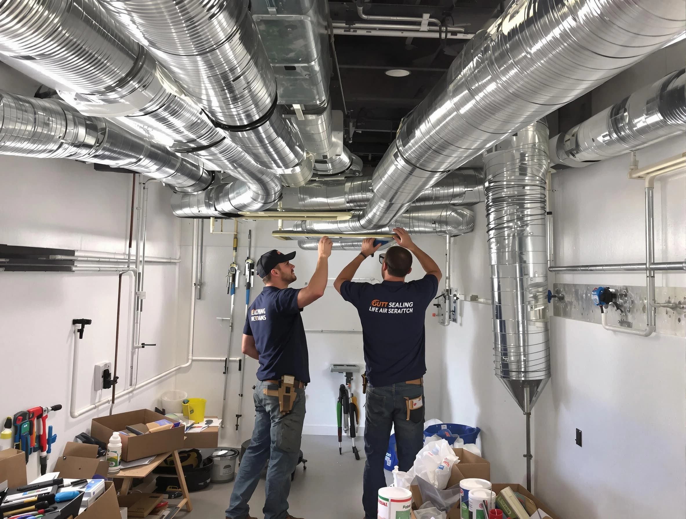 Monroeville Air Duct Cleaning technician applying professional duct sealing solutions in Monroeville