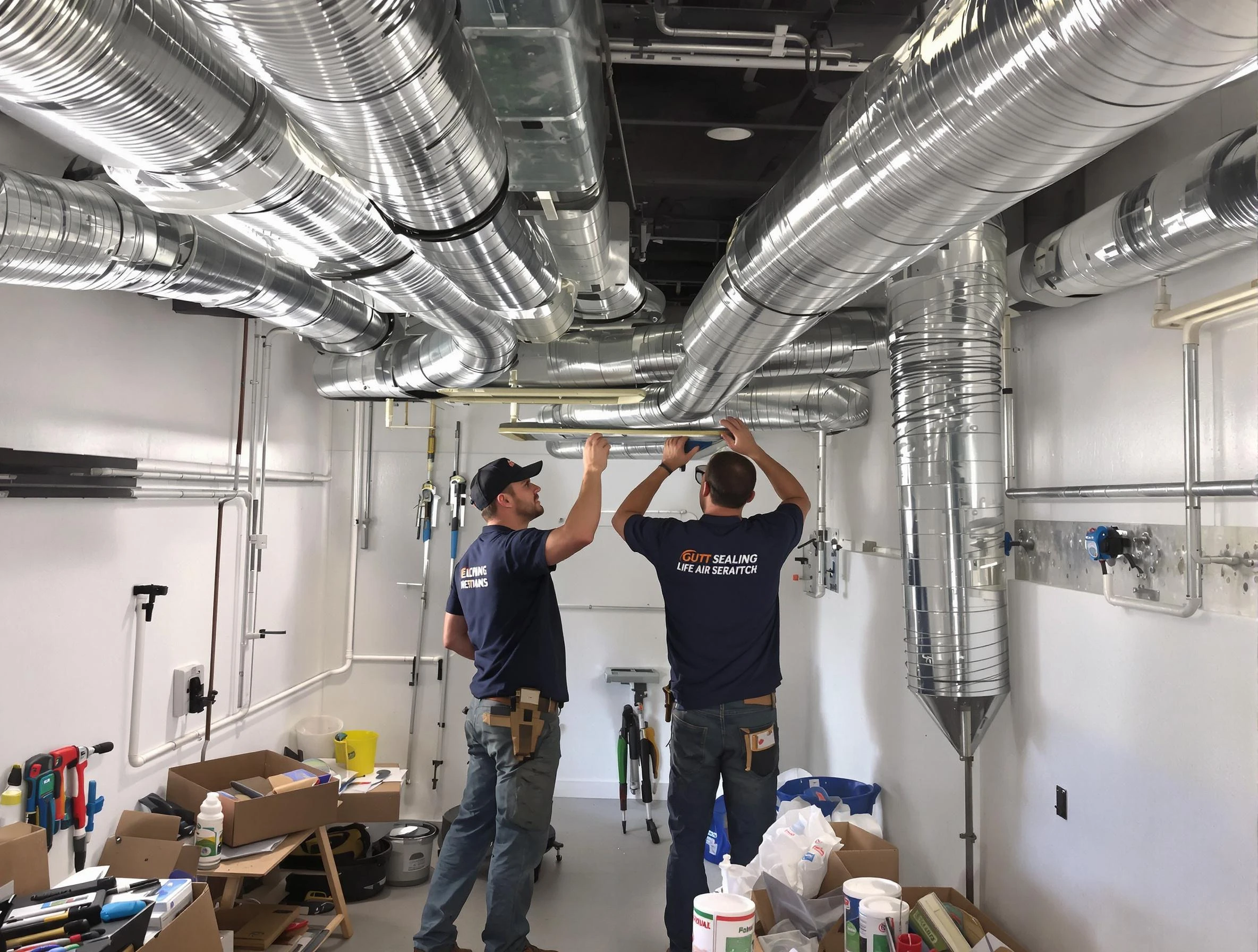 Monroeville Air Duct Cleaning technician applying professional duct sealing solutions in Monroeville