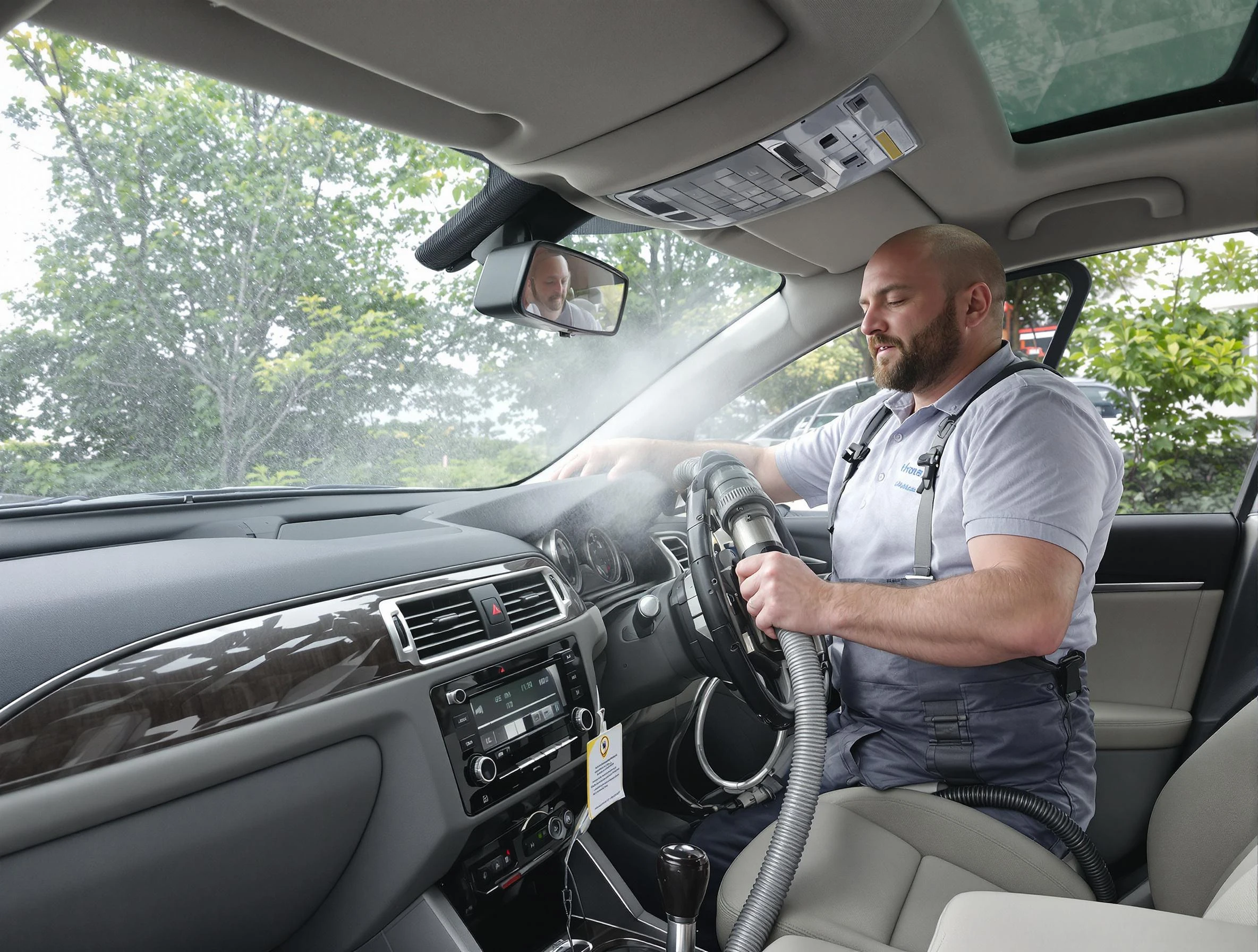 Monroeville Air Duct Cleaning specialist performing professional car duct cleaning in Monroeville