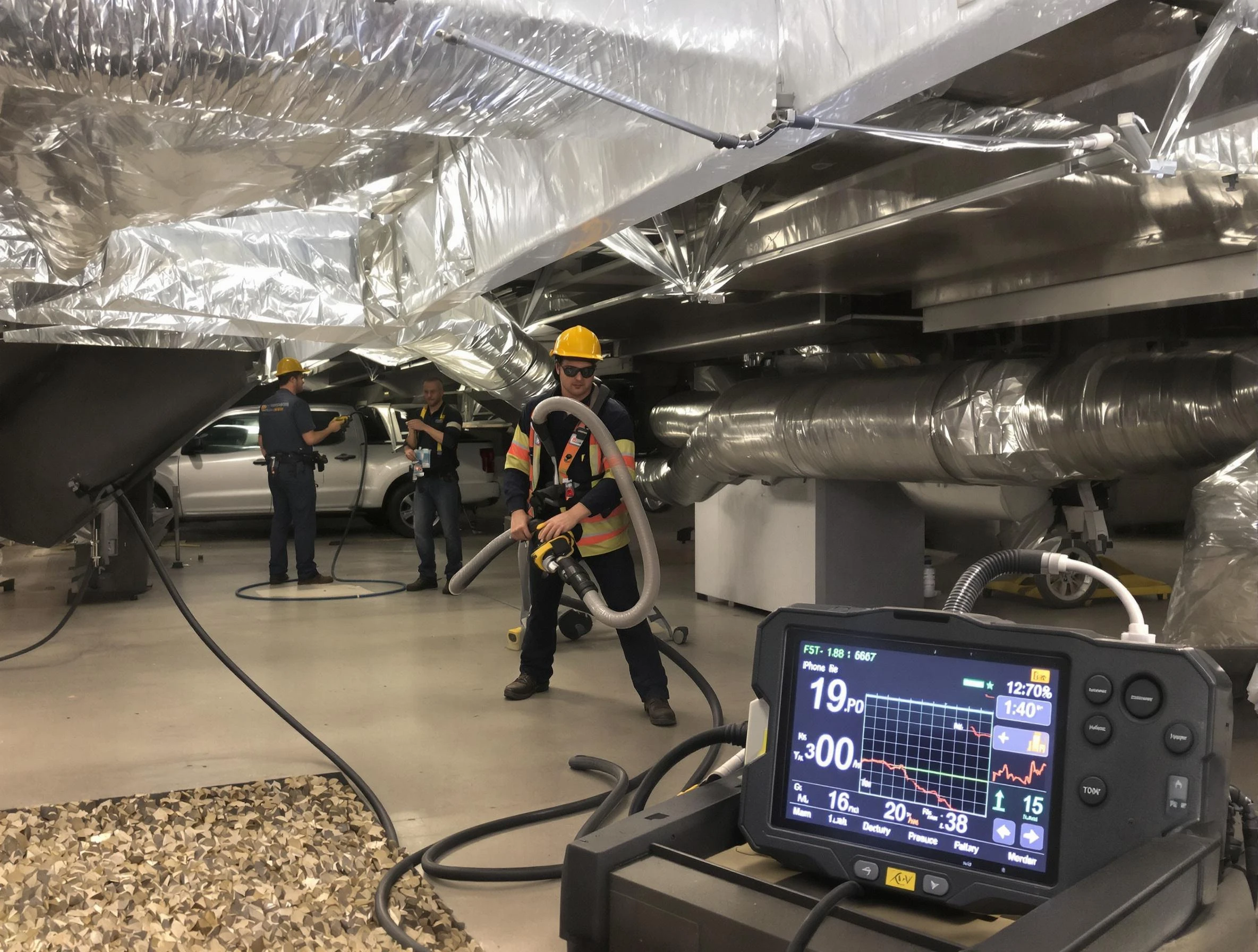 Professional negative pressure duct cleaning by Monroeville Air Duct Cleaning in Monroeville